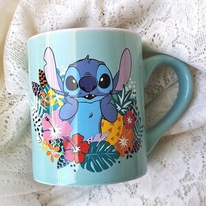 Disney Lilo & Stitch 14 oz Ceramic Coffee Mug Mint Color Tropical Hawaii Theme